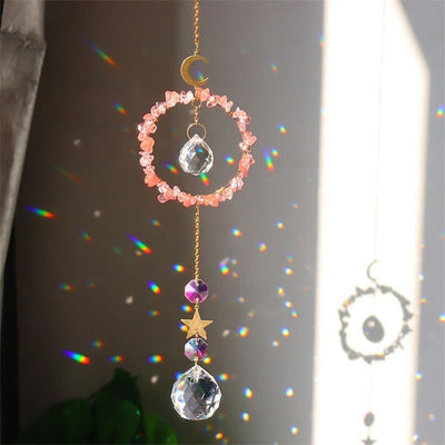 Olivenorma Crystal Circle Moon Healing Suncatcher