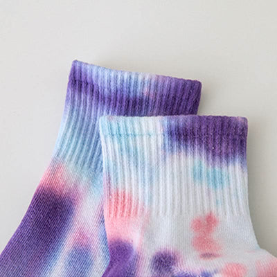 Olivenorma Tie-Dye Grip Workout Yoga Crew Socks