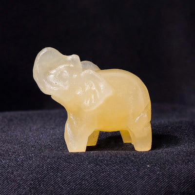 Olivenorma Natural Crystal Elephant Carving Ornament Gemstone Decoration - Yellow Aventurine - image 21