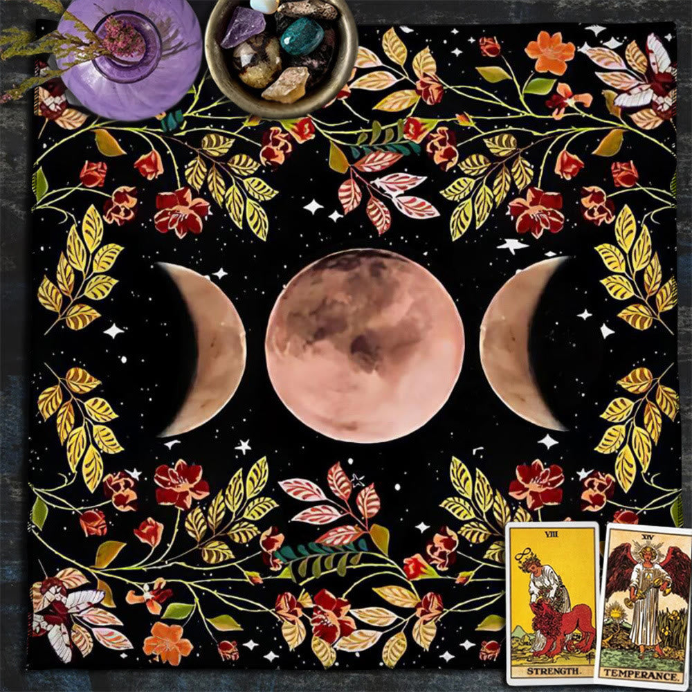 Olivenorma Astrology Flowers Moon & Sun Cloth Tarot Tablecloth