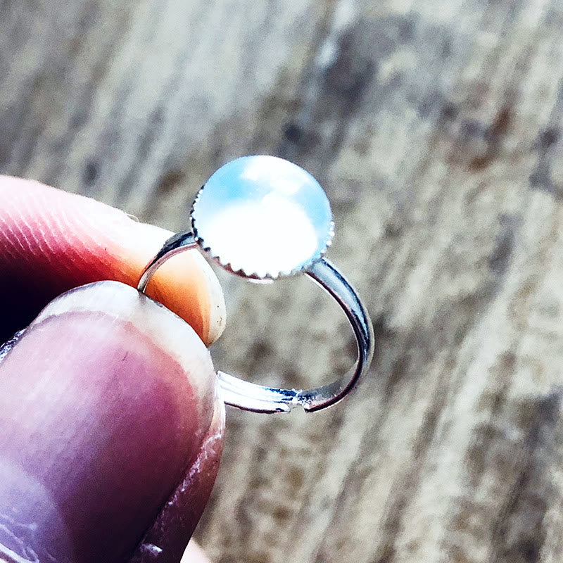 Olivenorma Opal Moonstone Simple Half Circle Adjustable Ring