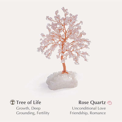 Olivenorma You Are Loved - Rose Quartz Stone Feng Shui Tree