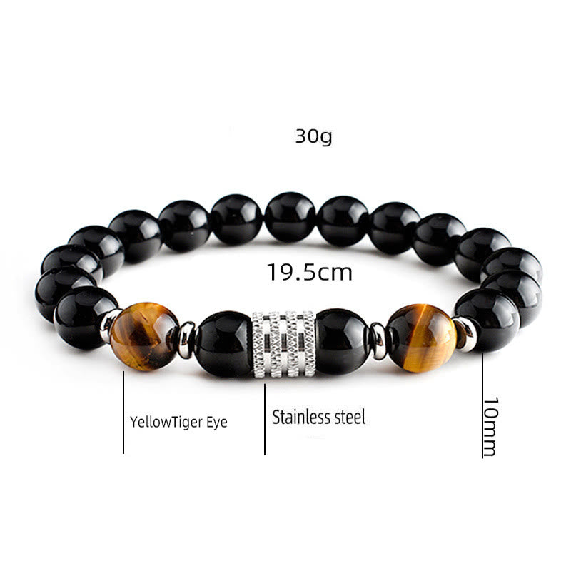 Olivenorma Red Tiger Eye Obsidian Men Bracelet