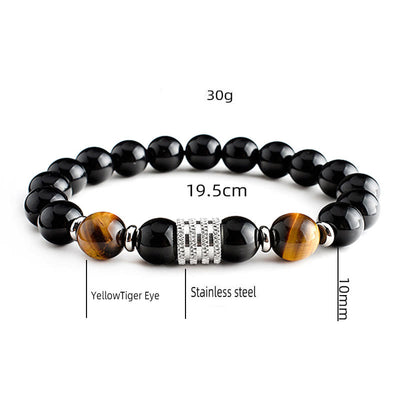 Olivenorma Red Tiger Eye Obsidian Men Bracelet