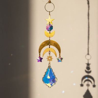 Evil Eye With Moon Protection Wind Chime Suncatcher