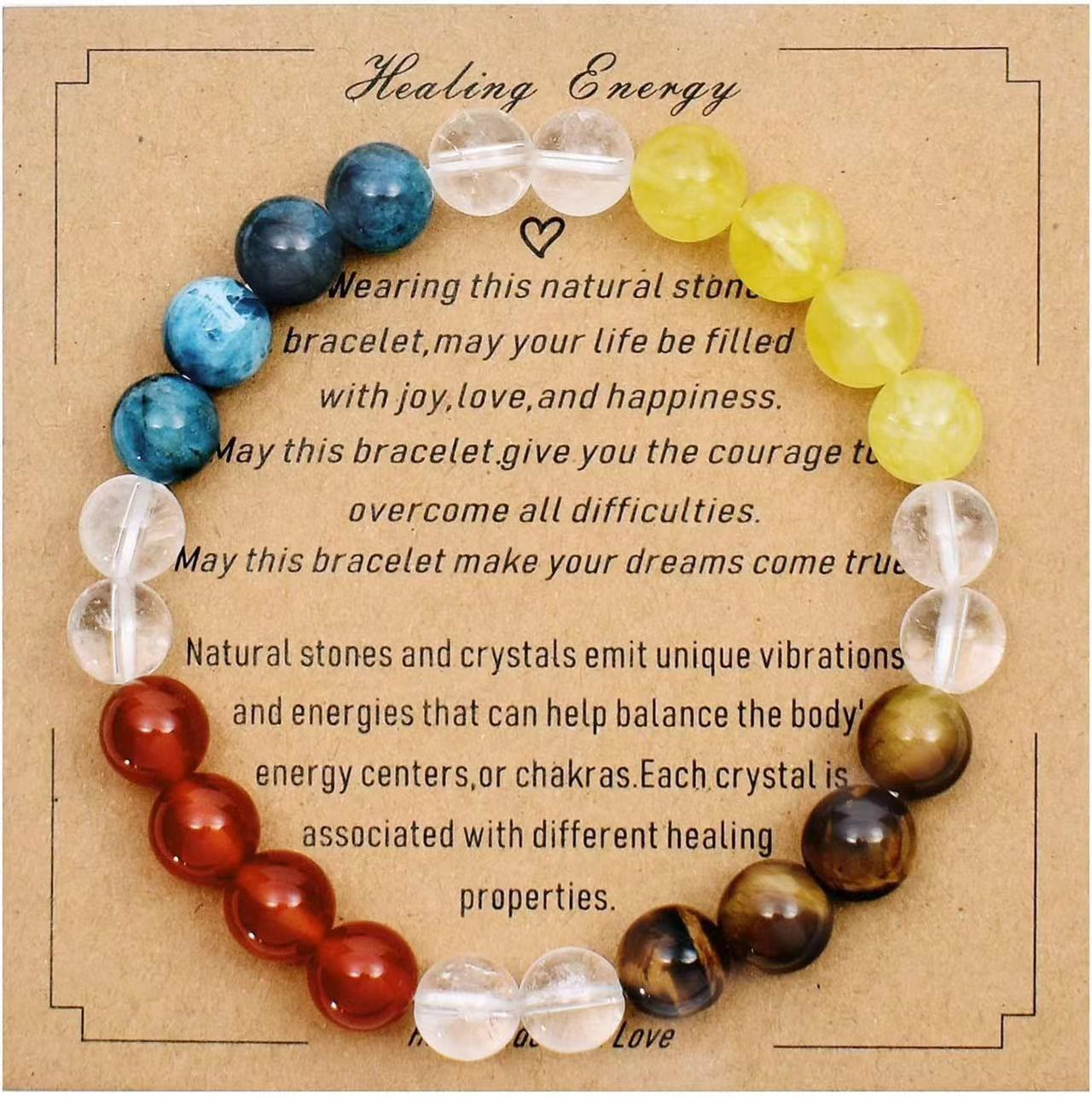 Olivenorma Blessing Card Natural Stone Beaded Bracelet