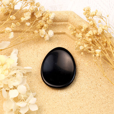 Olivenorma Black Onyx Egg Thumb Worry Stone