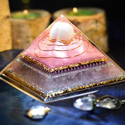 Olivenorma "Increase Attractive" Rose Quartz Orgone Pyramid