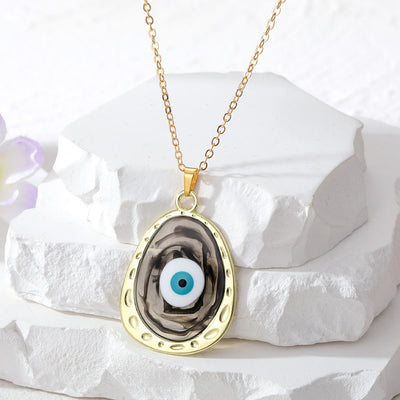 Olivenorma Multicolor Epoxy Evil Eye Necklace