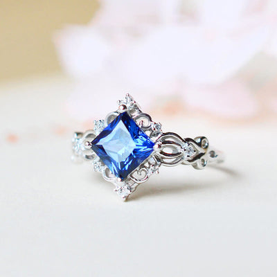 Olivenorma Square Sapphire Ring