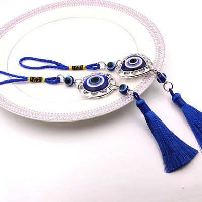 Olivenorma Blue Evil Eye Tassel Car Ornament