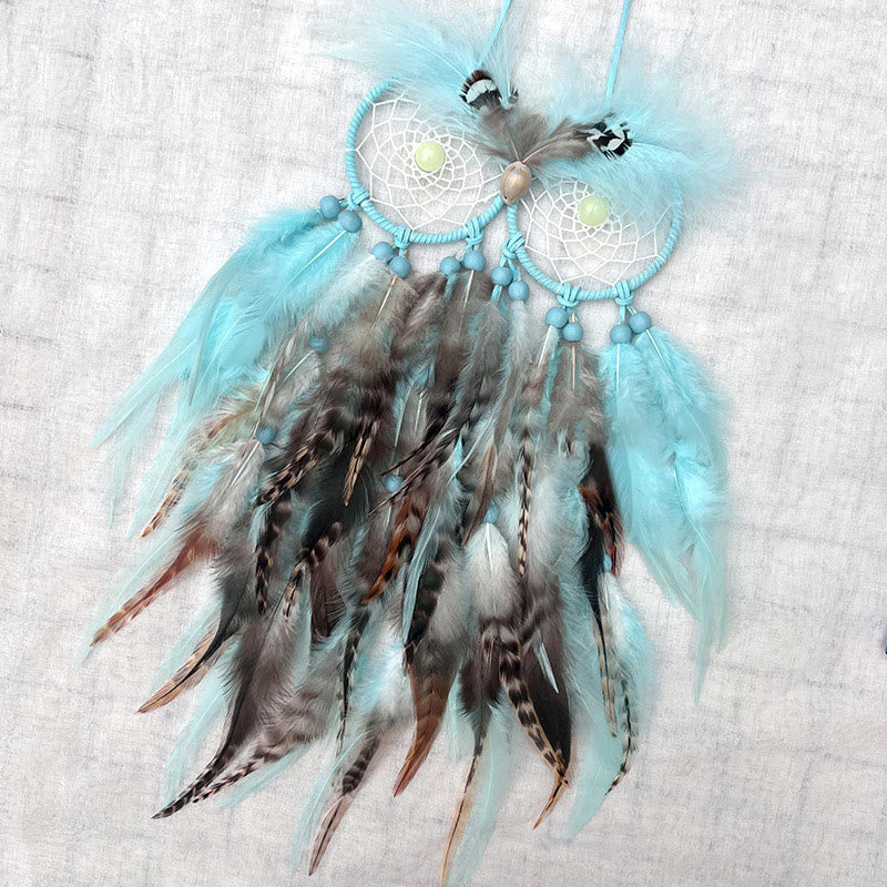 Olivenorma Prehnite Owl Shape Blue Dream Catcher