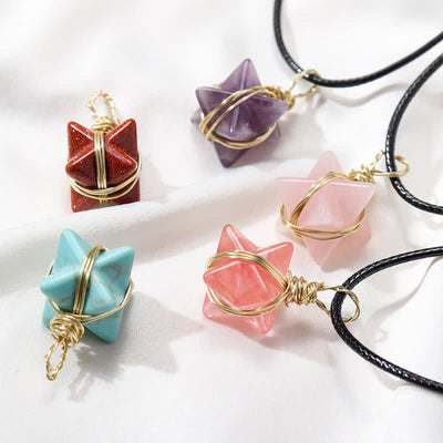 DIVINE LIGHT VEHICLE - Crystal Merkaba Necklace