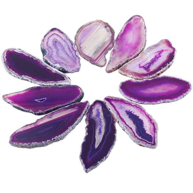 Olivenorma Natural Sliced Agate Gemstone Decoration