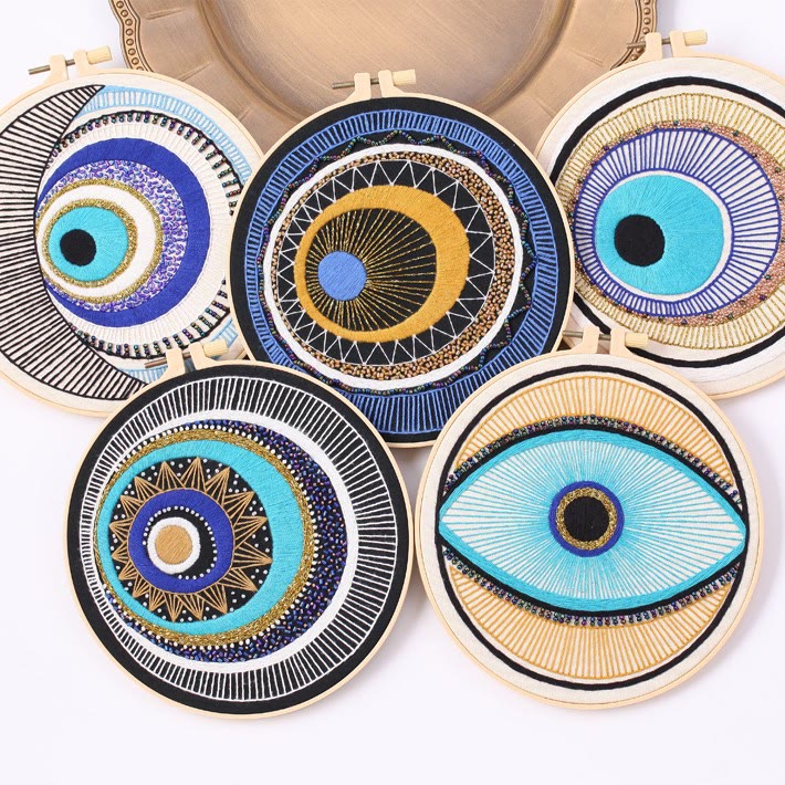 Olivenorma Evil Eye Hand Embroidery Semi Finished Material Decoration