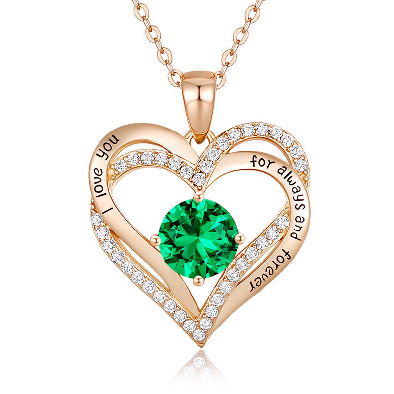 Olivenorma "I love you for always and forever" - Birtshtone Heart Necklace