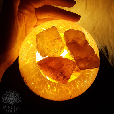 Olivenorma Blown Glass Himalayan Salt Lamp