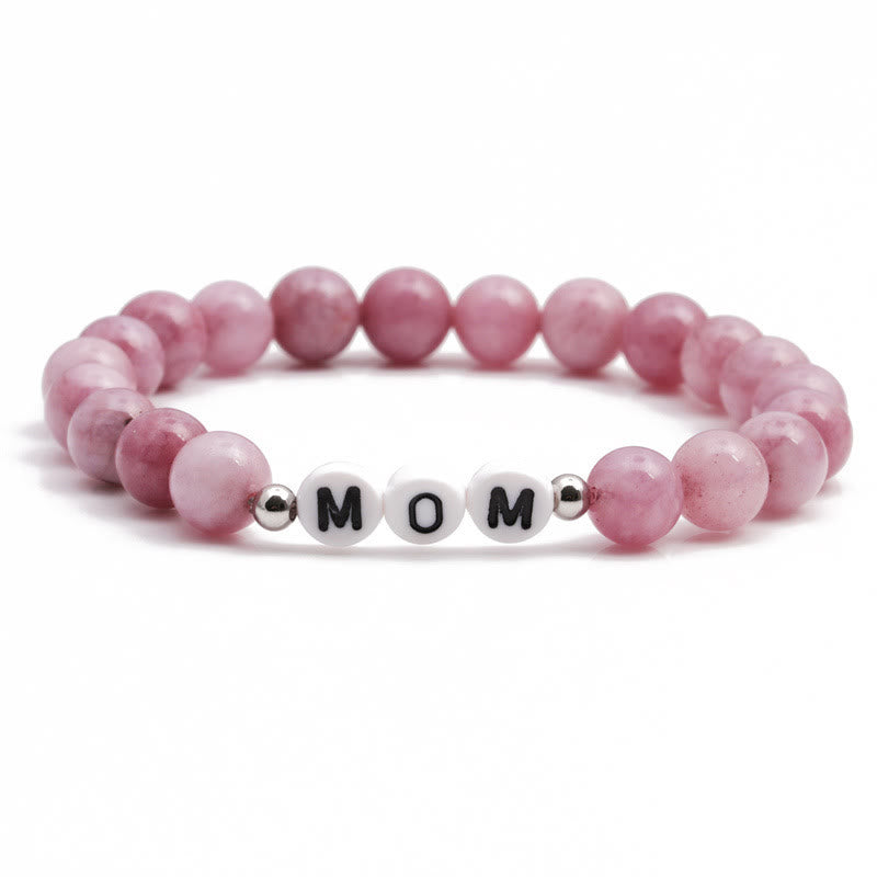 Olivenorma Engraving Mom Mama Natural Stone Beaded Bracelet