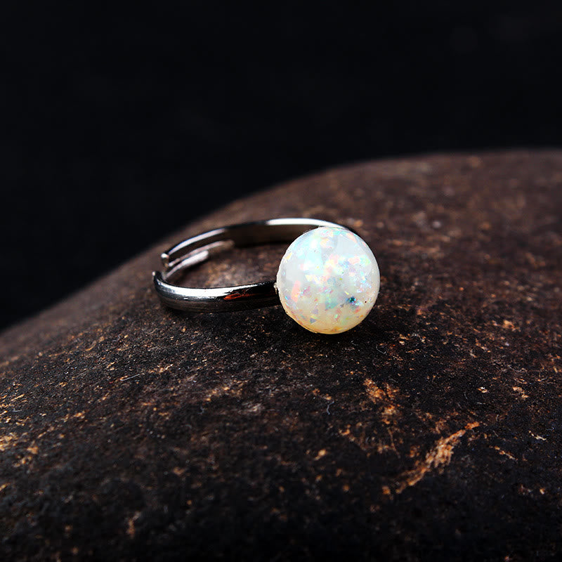 Olivenorma Opal Moonstone Simple Half Circle Adjustable Ring