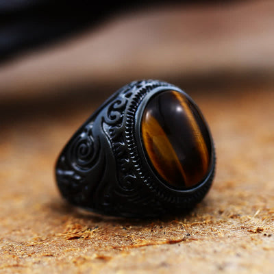 Olivenorma Black Turquoise Stainless Steel Ring