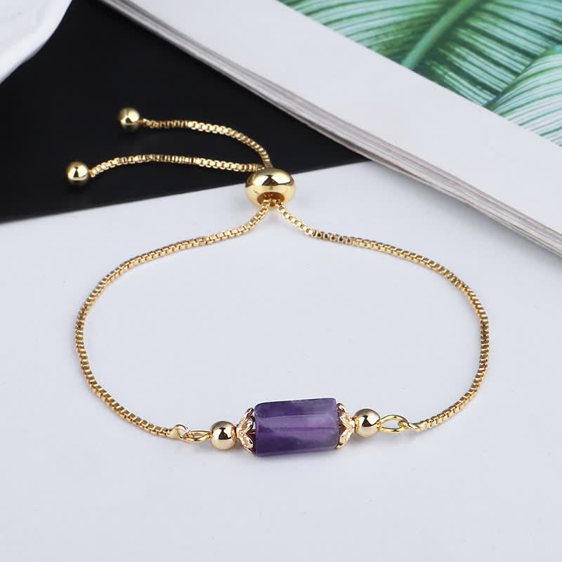 Olivenorma Delicate Natural Crystal Gold Chain Bracelet