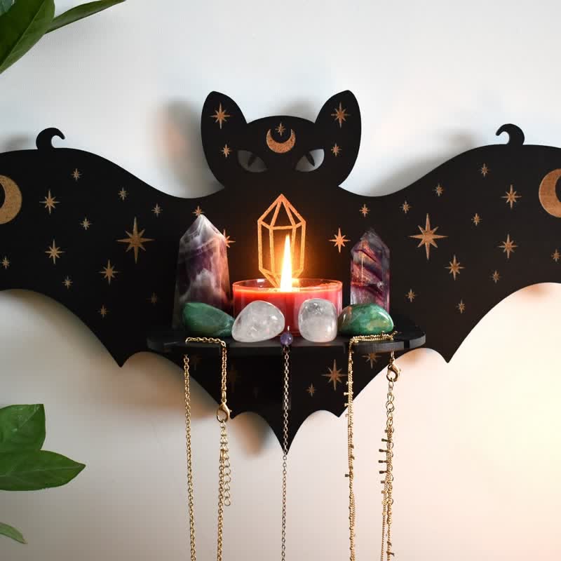 Olivenorma Celestial Bat Altar Crystal Shelf