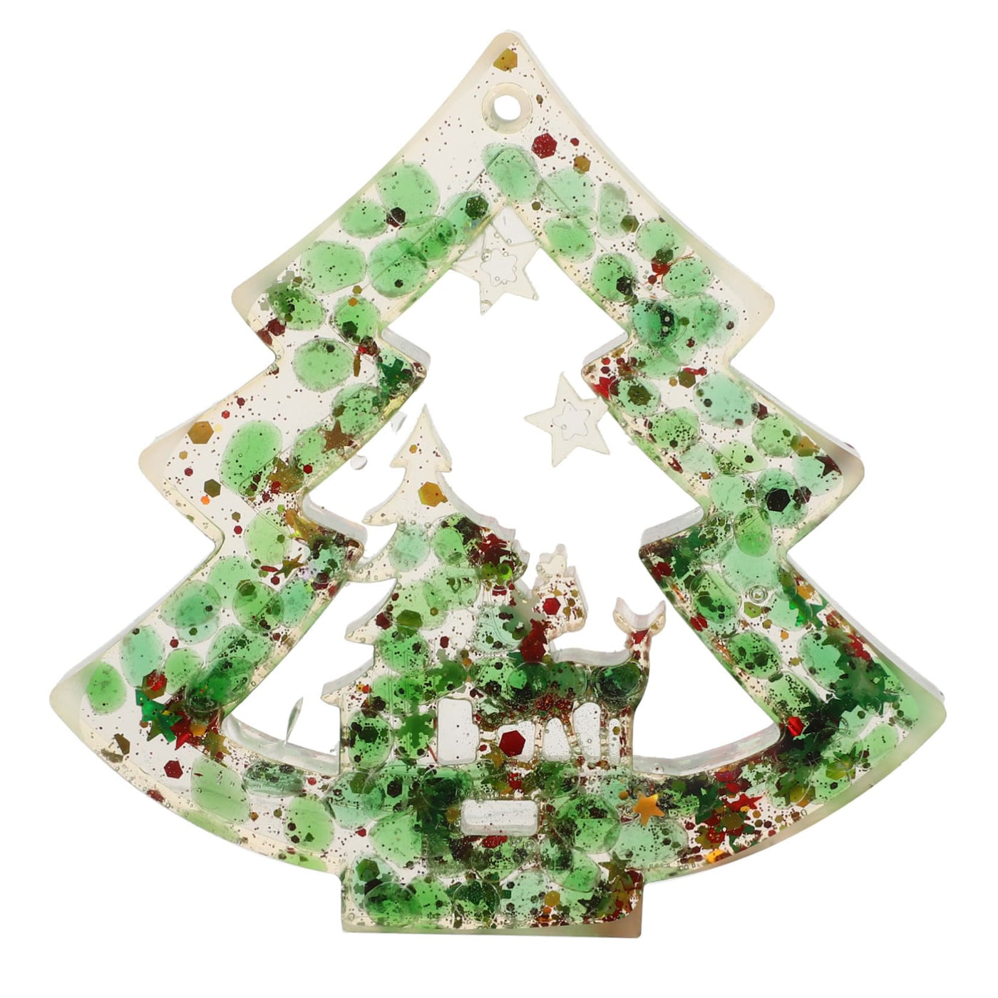 Olivenorma Natural Crystal Gravel Resin Christmas Tree Decoration