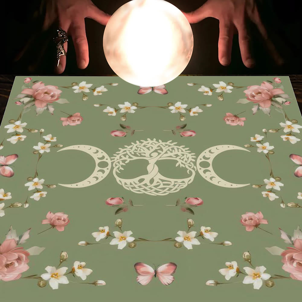 Olivenorma Astrology Flowers Moon & Sun Cloth Tarot Tablecloth