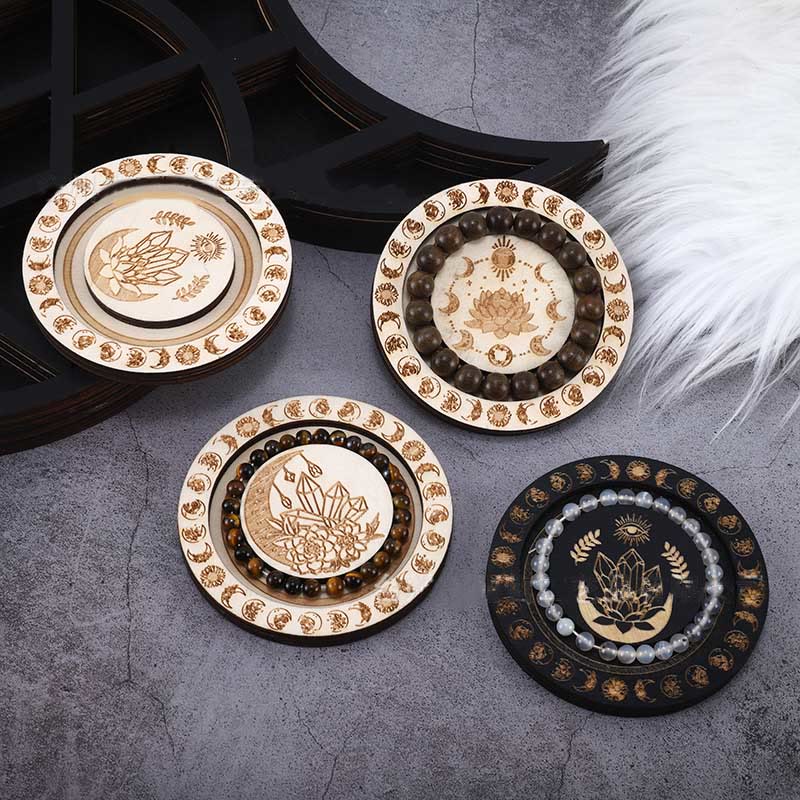 Olivenorma Round Moon Phase Jewelry Display Tray Holder