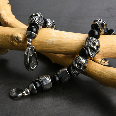 Olivenorma Natural Tiger Eye Handmade Stainless Steel Bracelet