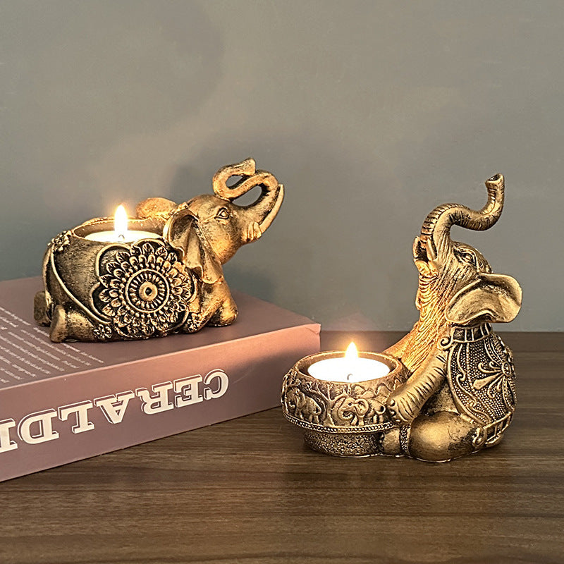 Olivenorma Indian Diwali Elephant Menorah Ganesha Candle Holder