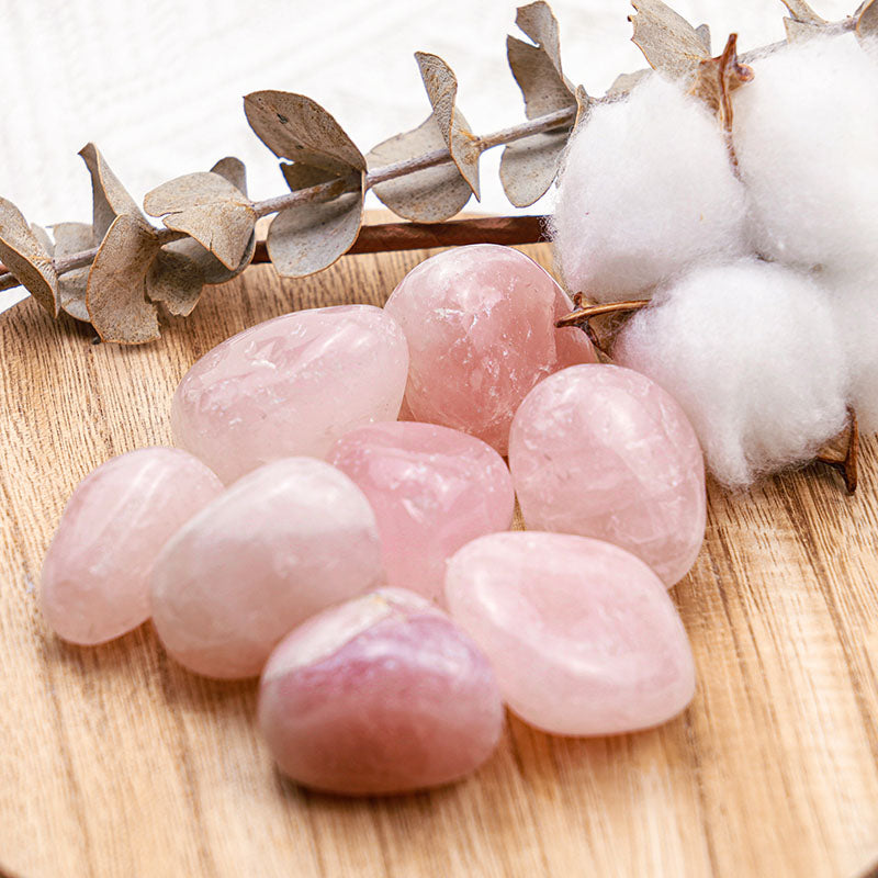 Olivenorma Rose Quartz Natural Tumbled Stone Set