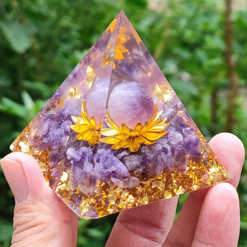 (Clearance 30% OFF / CODE: OFF30) - Olivenorma Lepidolite Stone Orgone Pyramid