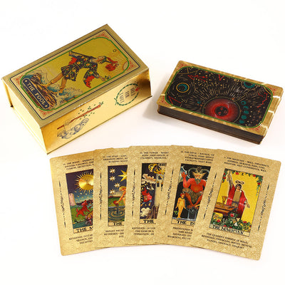 Olivenorma Bronzing Cosmic Red Sun Golden Tarot Deck Cards