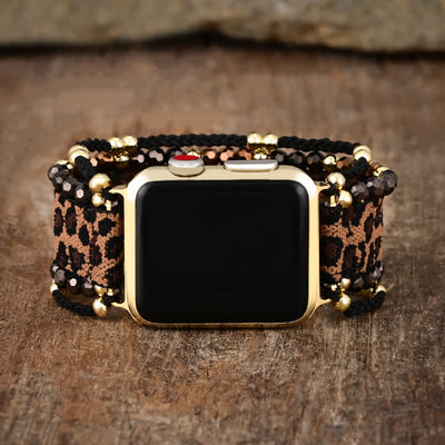 Olivenorma Leopard Elastic Braid Apple Watch Strap