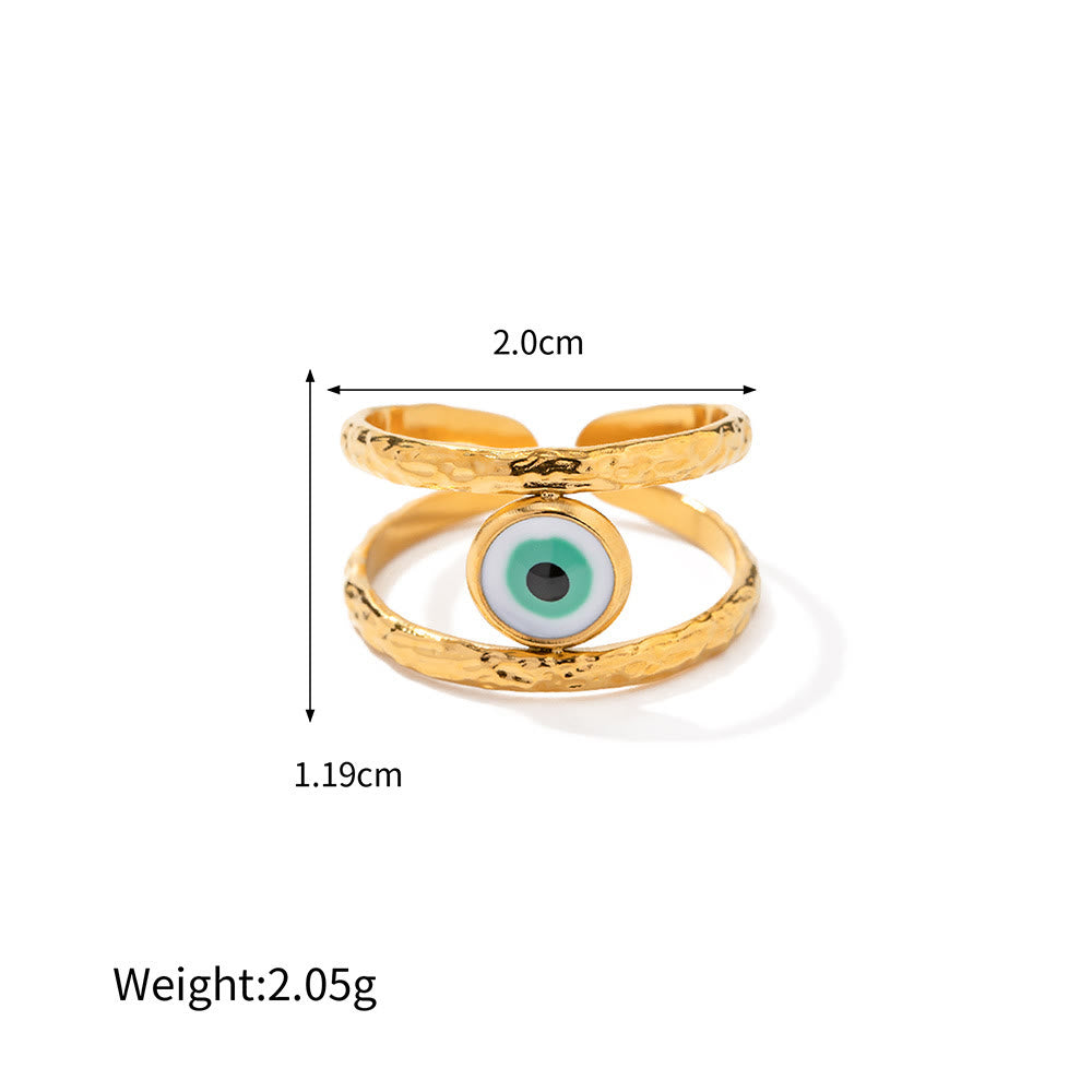 Olivenorma Various Evil Eye Glue Gold Adjustable Open Rings