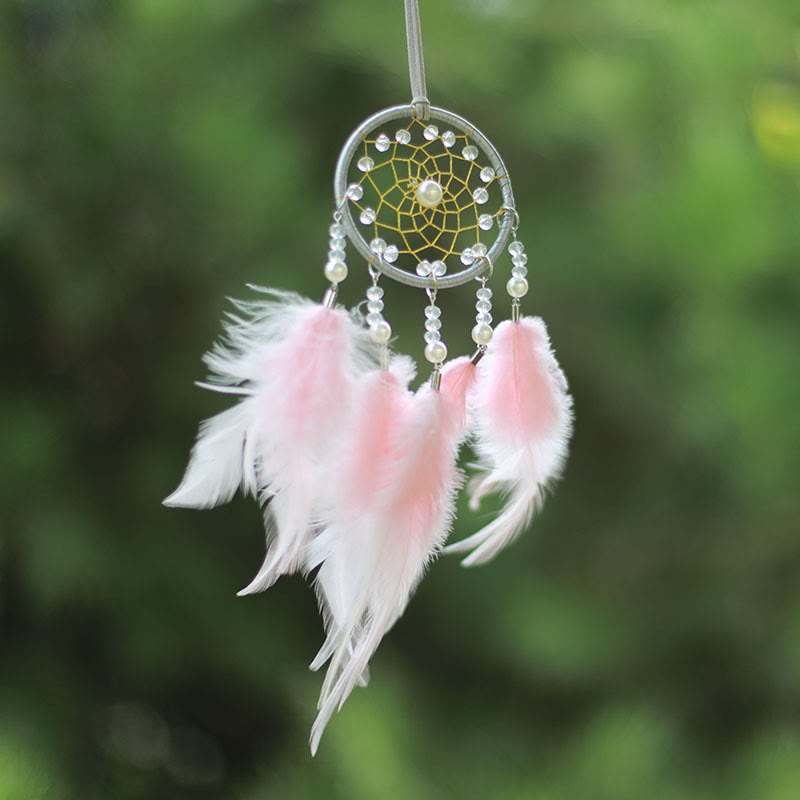 Olivenorma Clear Crystal Meditation Dream Catcher Ornament