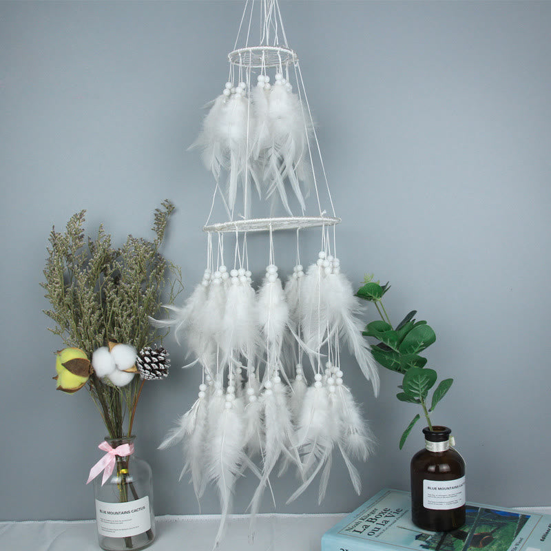 Olivenorma Double Circle Feather LED Light Dream Catcher