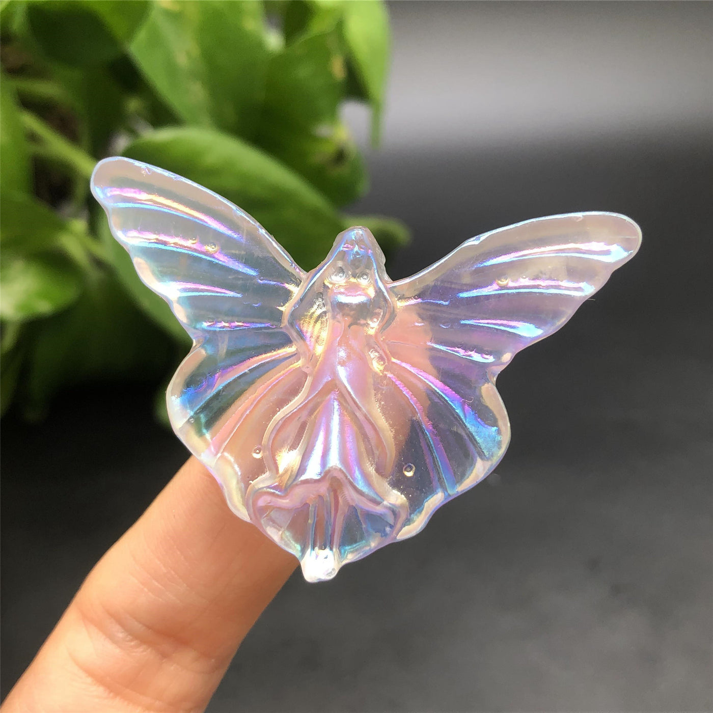 Olivenorma Electroplate Carved Fairy Butterfly Gemstone Decoration