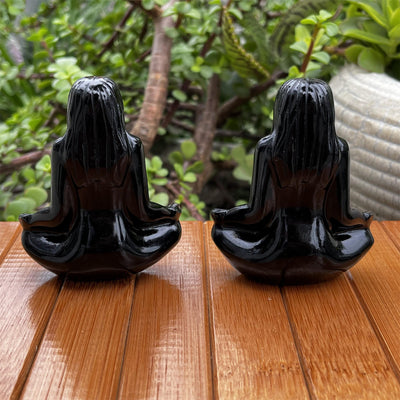 Olivenorma Obsidian Chakra Yoga Goddess Pagan Gemstone Decoration