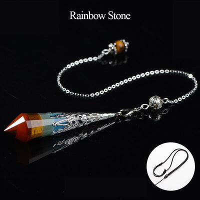 Olivenorma 24 Styles Natural Gemstones Crystal Dowsing Pendulum