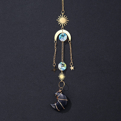 Sun And Moon Crystal Handmade Gemstone Ornament