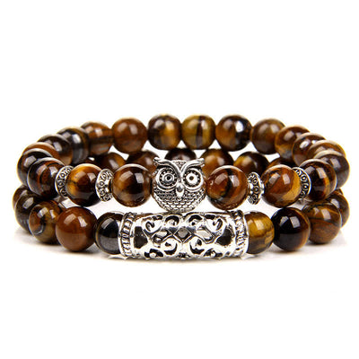 Olivenorma Owl Natural Crystal Beads Bracelet