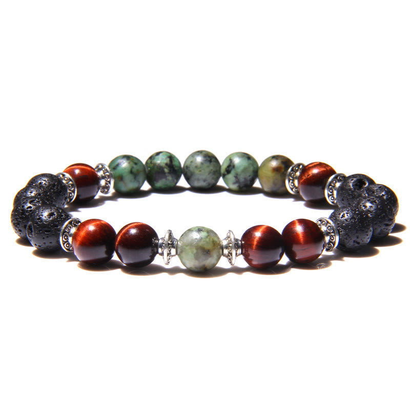 Olivenorma Natural Cat's Eye Stone Beads Men Bracelet