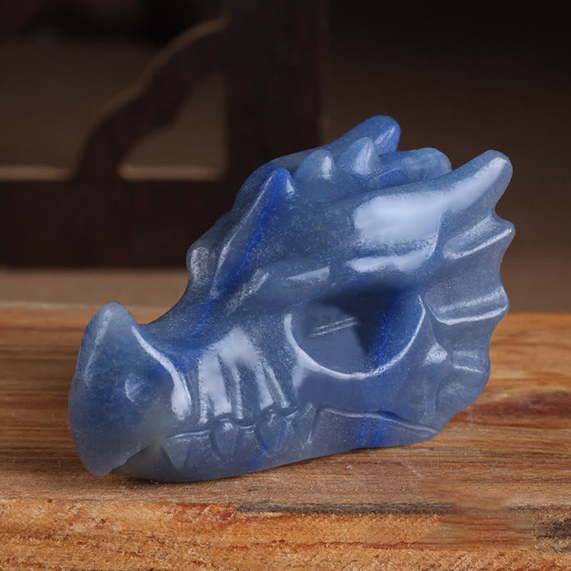 Olivenorma Crystal Stone Carving Dragon Head Gemstone Decoration