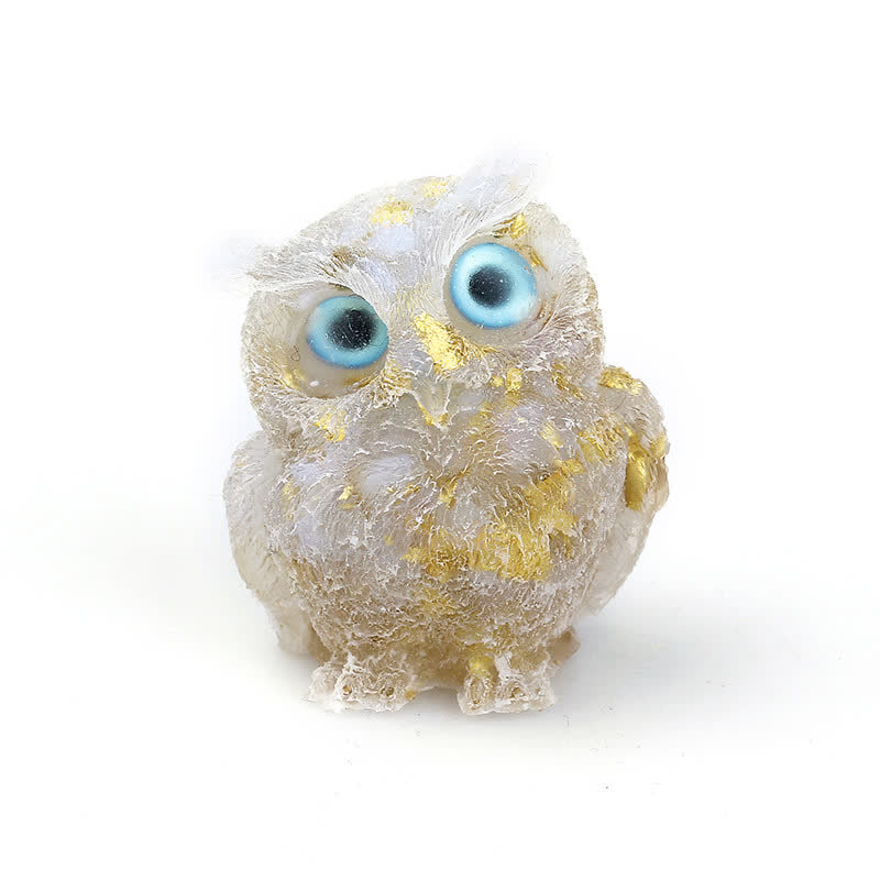 Olivenorma Natural Crystal Owl Gemstone Decoration