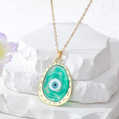 Olivenorma Multicolor Epoxy Evil Eye Necklace