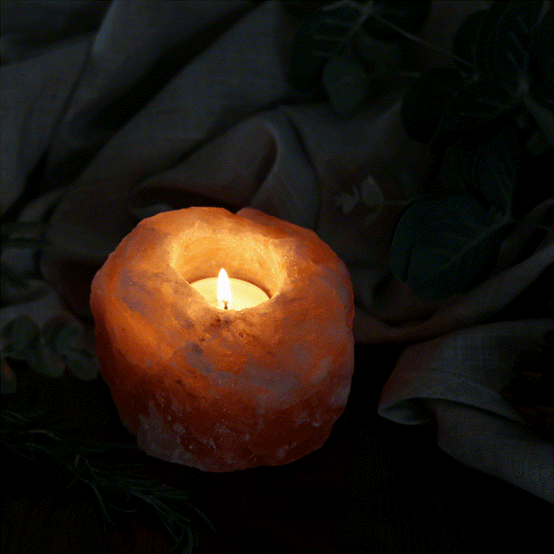 Olivenorma Romantic Hand Carved Candle Holder Himalayan Pink Salt Lamp