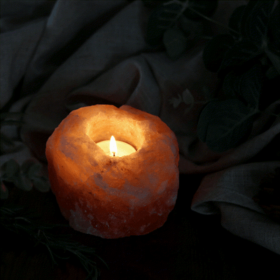 Olivenorma Romantic Hand Carved Candle Holder Himalayan Pink Salt Lamp