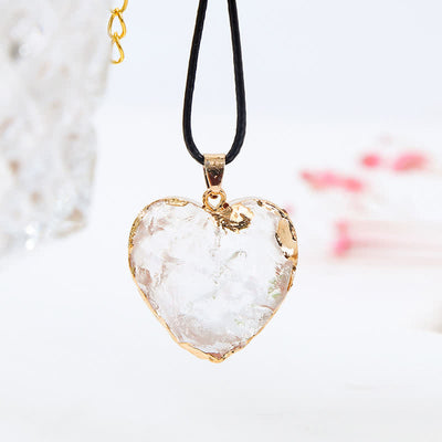 Creative Heart Crystal Fluorite Necklace